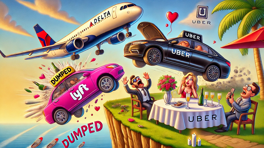 Delta Dumps Lyft at the Curb… and Uber Rolls Up with $10 Billion in the Trunk