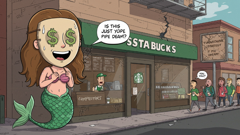 Starbucks Earnings Mask Grim Reality Of Plummeting Traffic, Proving Turnaround Strategy a Pipe Dream