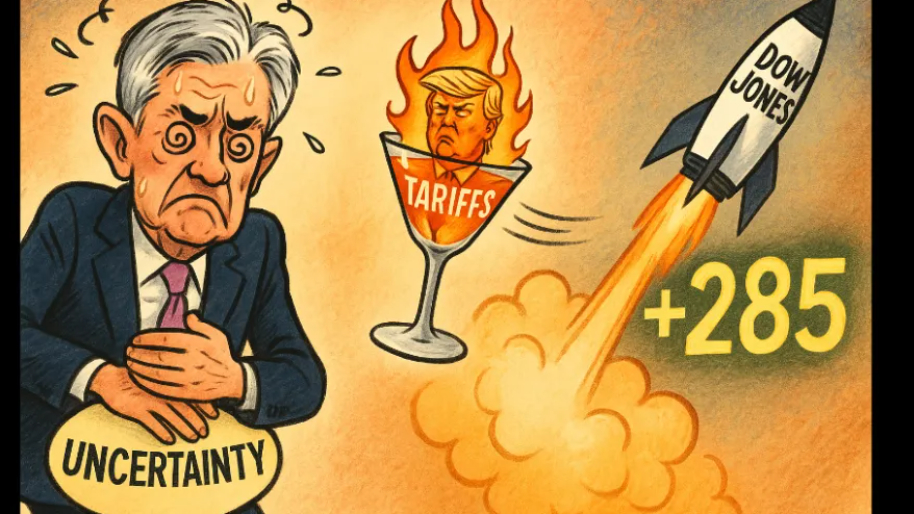 The Final Tally: Powell’s Gut Uncertainty Meets Trump's Tariff Cocktail, Dow Soars 285 Points Anyway