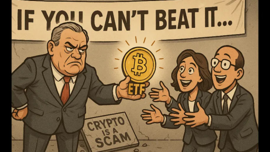 Wall Street’s Most Notorious Crypto Hater Gives In, Offers Bitcoin ETFs to Clients…