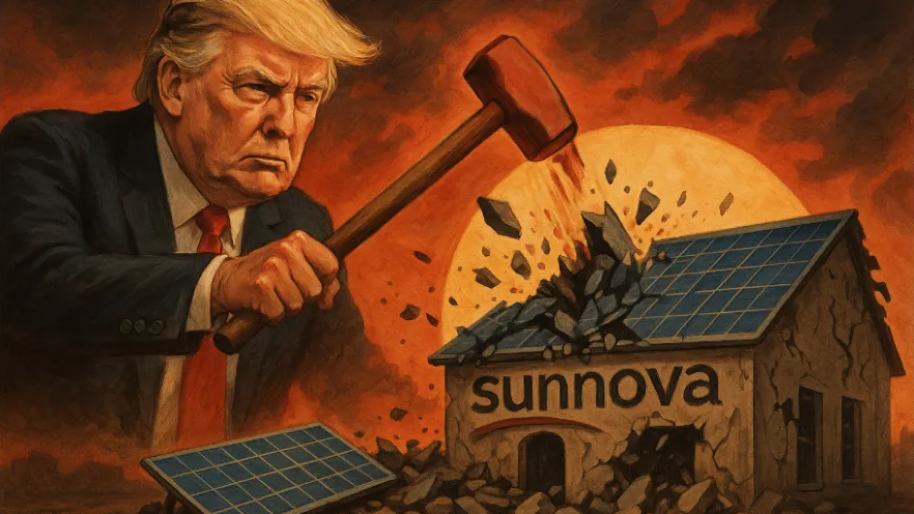 Trump’s War on Solar Just Claimed Its Biggest Victim Yet… Sunnova’s $3B Free Fall Ends in Bankruptcy