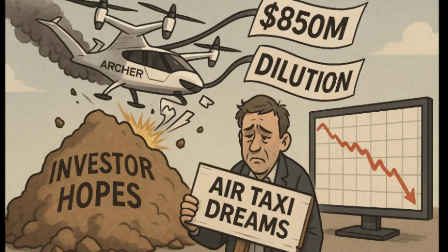 Archer Aviation Triggers $850 Million in Dilution, Stock Plummets Harder Than My Faith in Air Taxis…