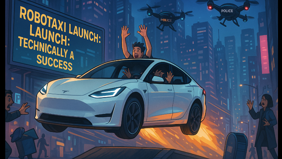 Tesla’s Robotaxi Was a “Success” Despite the Grand Theft Auto Experience…