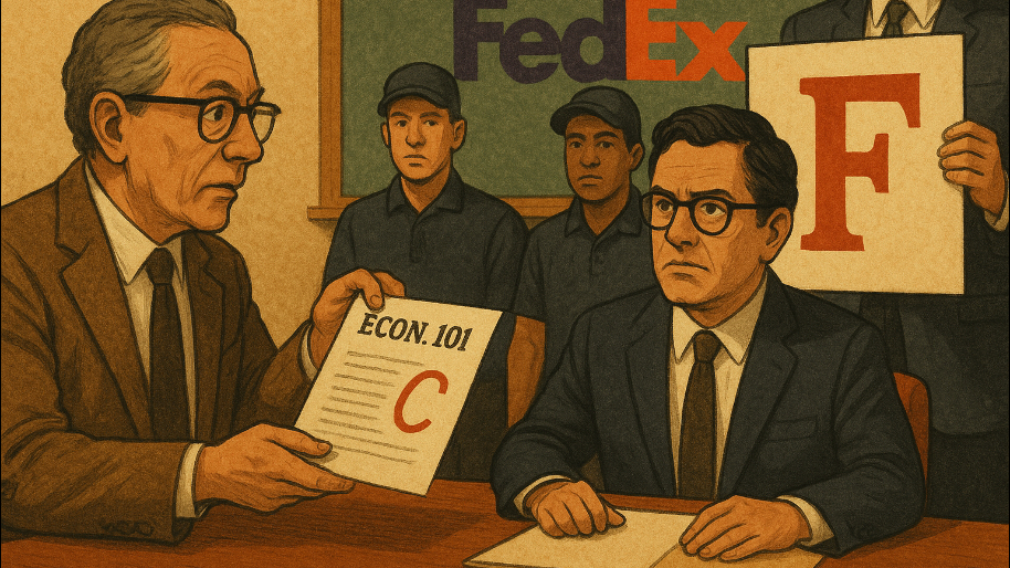 A C on His Econ Paper Built FedEx. 50 Years Later, Wall Street Just Gave the Company an F