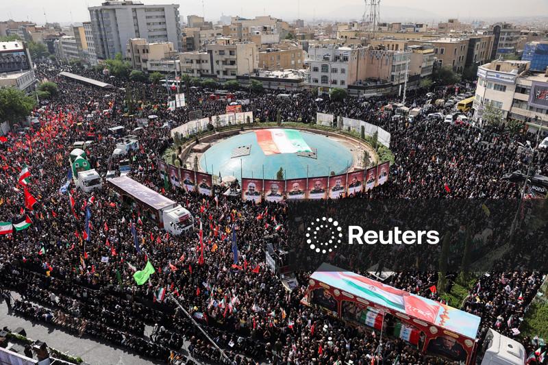 Iran holds funeral for commanders and scientists killed in war with Israel
