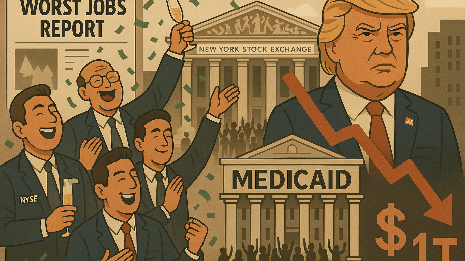 Wall Street Cheers Worst Job Report in Years… Trump’s $1T Bill Sends Medicaid Stocks Back to 2001