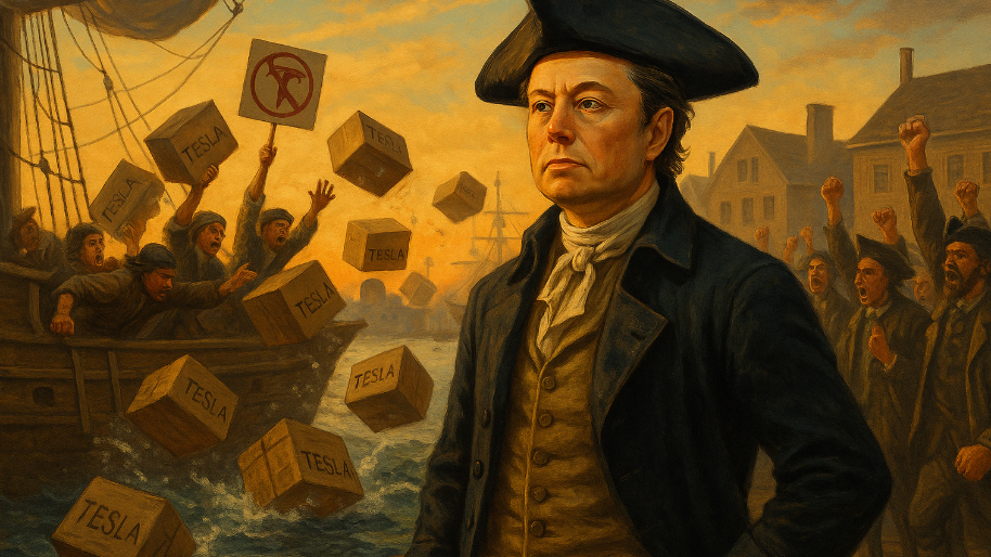 Musk Goes Full Founding Father… and Tesla Stock Gets Tea-Party’d Into Oblivion
