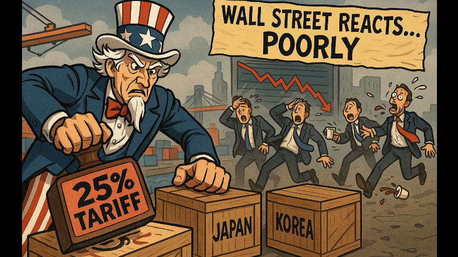 Trump Slaps 25% Tariffs on Japan, Korea… Wall Street Immediately Wets Itself