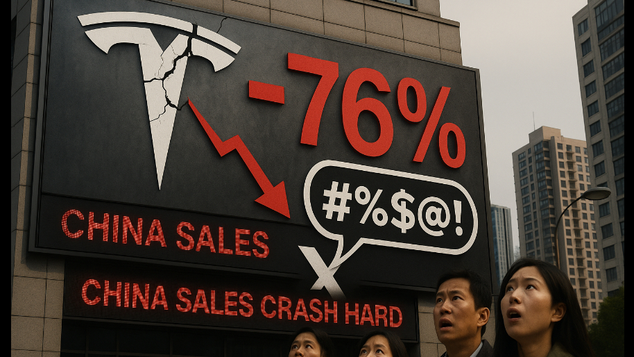 Tesla China Sales Drop Harder Than Elon’s Feral Mouth on X (-76% Plunge)