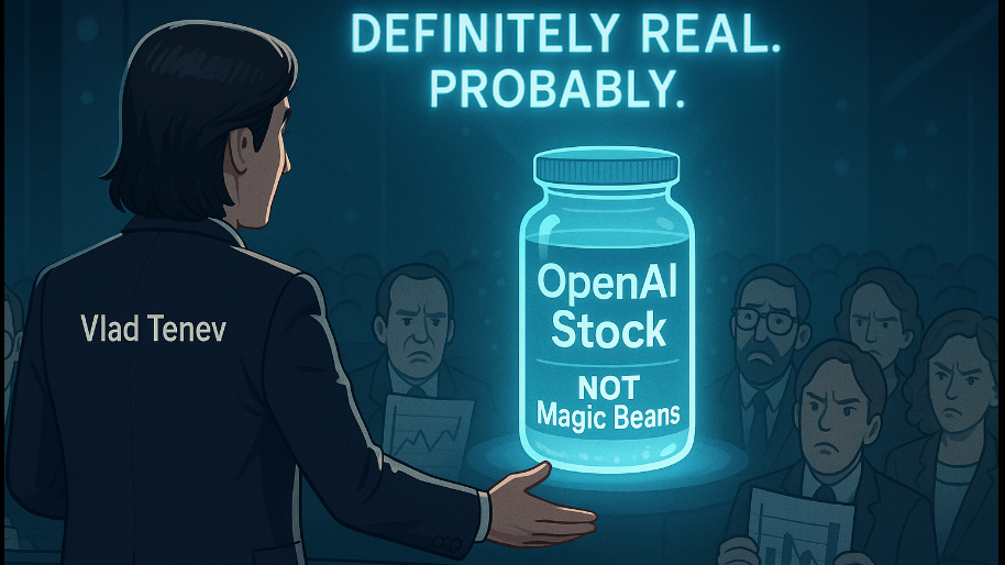 Vlad Tenev Perfectly Downplays “OpenAI Stock” As Definitely NOT Internet Magic Beans…