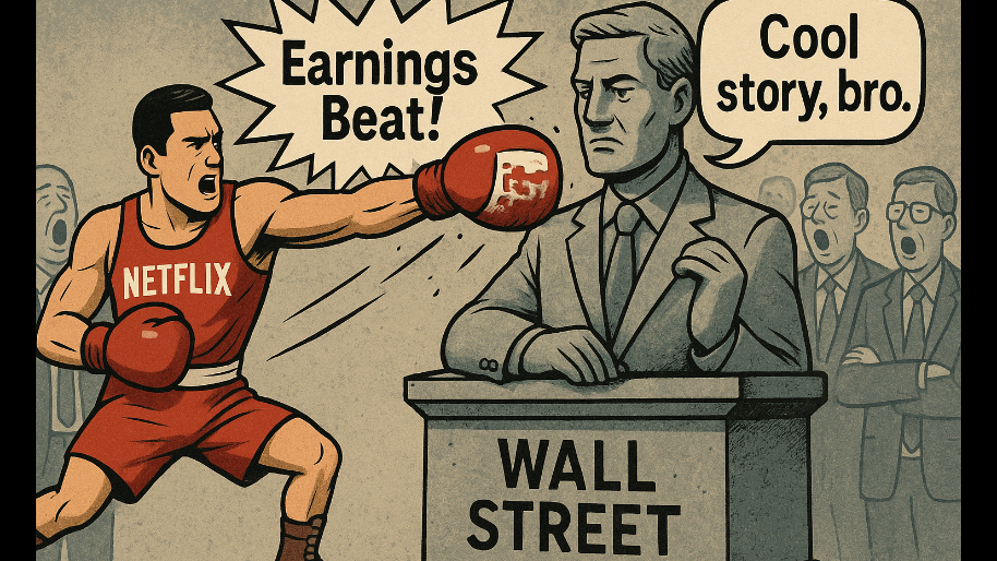Netflix Slaps Wall Street with Bigly Earnings Beat, Wall Street Shrugs & Responds "Cool Story, Bro"