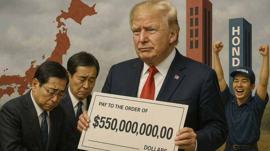 Japan Folds Like a Lawn Chair And Writes Trump a $550 Billion Check... Toyota and Honda Go Vertical