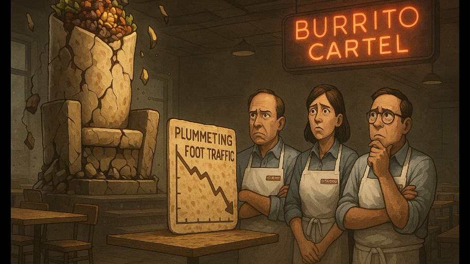 The Chipotle Dream Cracks, Burrito Cartel Slashes Sales Forecast as Foot Traffic Plummets…