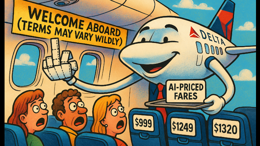 Delta’s AI Pricing Just Gave Everyone a Middle Finger… Politely and (Kind Of) Predatory