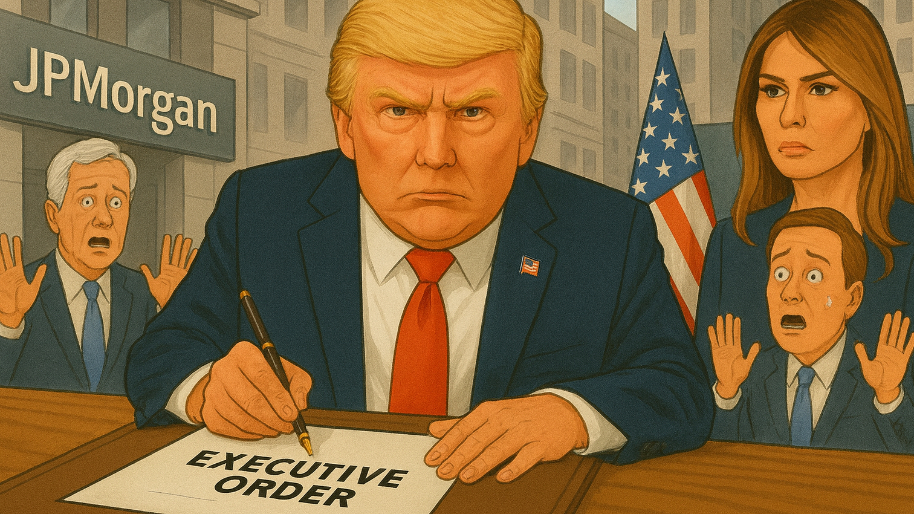 Trump Targets Wall Street With Executive Order After Accusing JPMorgan and BofA of “Debanking” Him