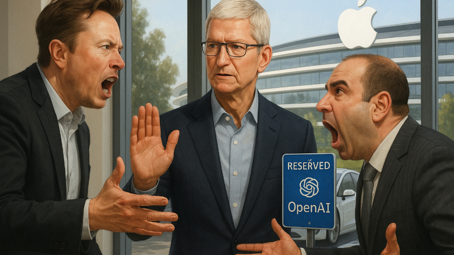 Elon Has a “Louis Litt” Meltdown Over Apple Giving OpenAI the Good Parking Spot