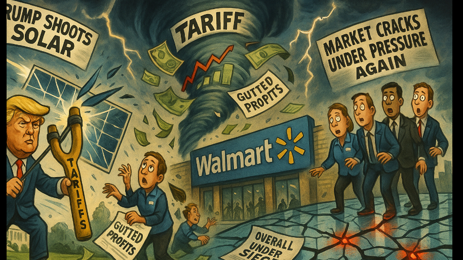 Trump Shoots Solar, Tariffs Gut Walmart, and the Market Cracks Under Pressure (Again)...
