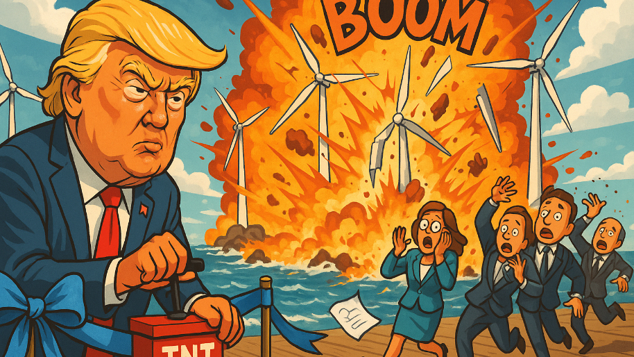 Investors Yeet Orsted After Trump Takes TNT to Their $1.5B Wind Farm (Right Before Ribbon Cutting)