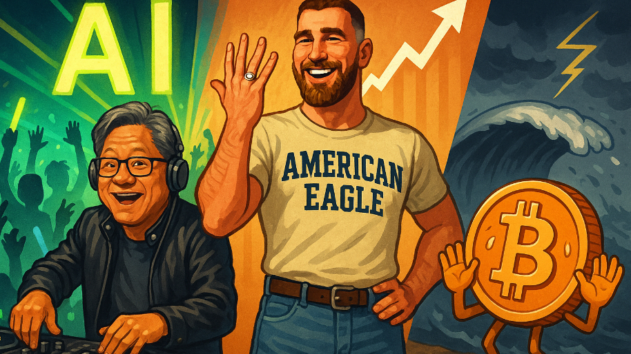 DJ Jensen Keeps the AI Rave Alive, AE Rings Up Kelce, Bitcoin Signals Trouble Ahead