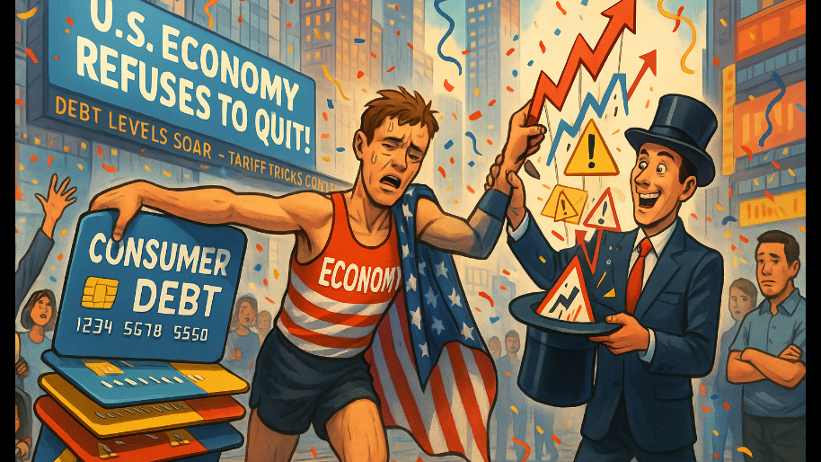 U.S. Economy “Refused to Quit”, Only to Be Propped Up By Consumer Debt and Tariff Hat Tricks…