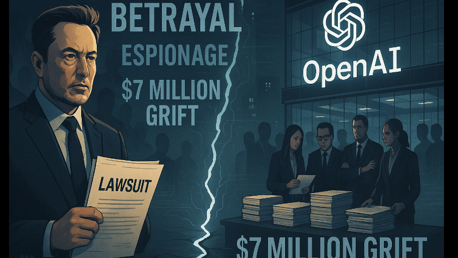 Musk's Blood Feud with OpenAI ERUPTS w/ Lawsuit Alleging Betrayal, Espionage, and a $7 Million Grift