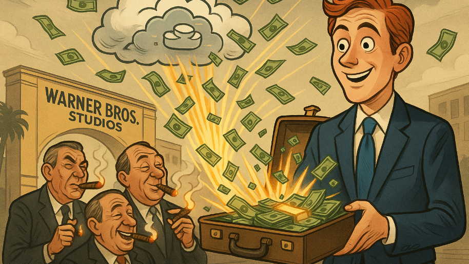 Suits Light Up Cigars as David Ellison Tries to Buy Warner Bros. With Daddy’s Cloud Profits
