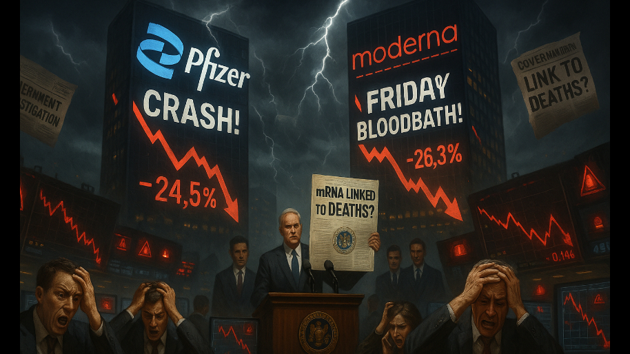 Pfizer and Moderna Crash In Friday Bloodbath As Government Prepares to Link mRNA to Deaths…