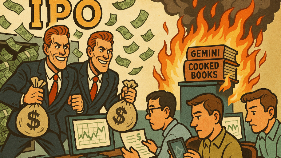 Winklevoss Twins Pull Off a $3.3 Billion IPO Heist… As Retail Traders Ignore Gemini’s Cooked Books