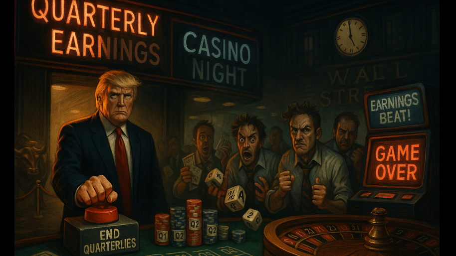 Trump Threatens to KILL Quarterly Earnings and Rob Degenerates of Casino Night…