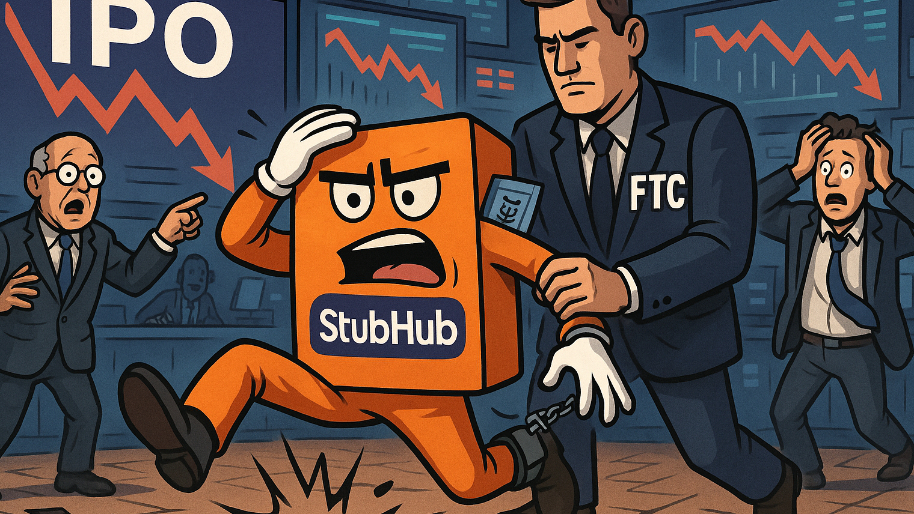 StubHub’s IPO Implodes 21% as FTC Hands the Resale Racket an Orange Jumpsuit and an Anklet