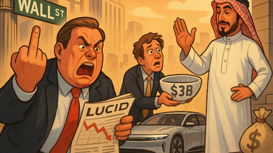 Wall Street Flips Lucid the Bird After Uber Deal Gets Exposed as a $3B Begathon to Saudi Daddy