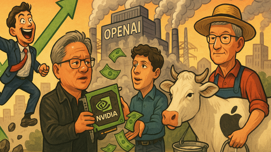 Nasdaq Hits ATHs as Nvidia Bankrolls OpenAI’s $100B Power Hog… Apple Milks Its Cult Dry
