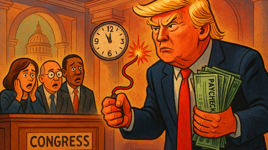 Trump Holds 2 Million Federal Paychecks Hostage (Permanently) If Congress Doesn’t Fold by Midnight