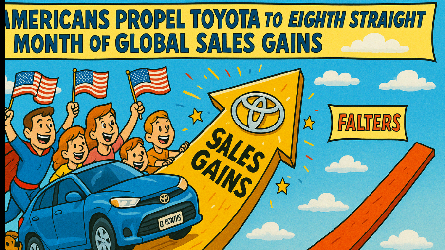 Americans Propel Toyota to Eighth Straight Month Of Global Sales Gains (China & Japan Falters)