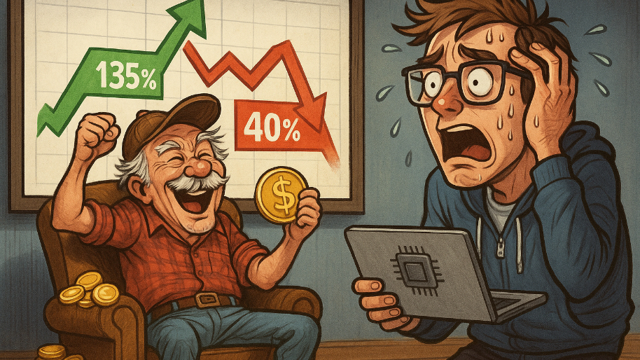 Gold Bugs Do the Griddy as Grandpa’s Coins Dunk 135% on Tech Bros’ Sad 40% AI Bags