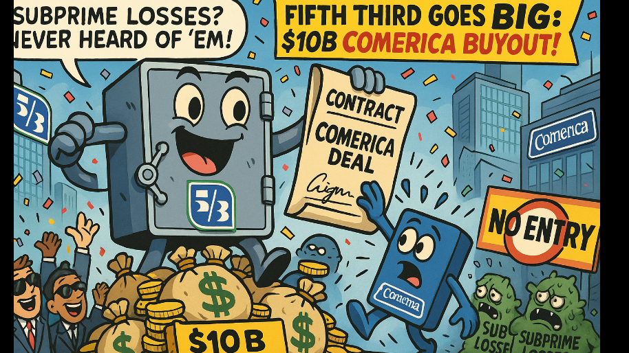 Fifth-Third Goes BIG on Comerica with Massive $10B Acquisition (Subprime losses? Never Heard Of ‘Em)