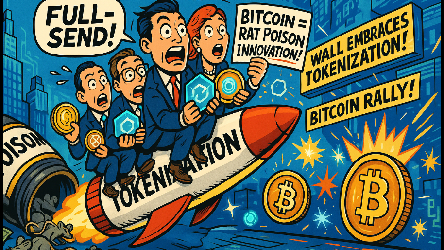 After Calling Bitcoin "RAT POISON" for a Decade, Suits Now Go Full-Send on Tokenization…