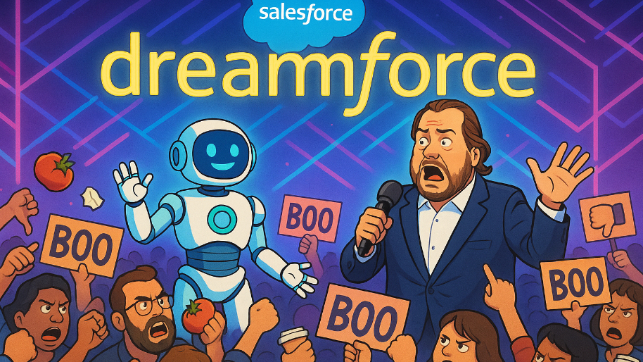 Salesforce CEO Gets Booed Offstage After $27.7B “Talking Robot” Reveal Falls Flat