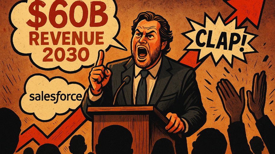 Salesforce Stock Pops 4% After Benioff Turns a “Please Clap” Moment Into a $60B Prophecy