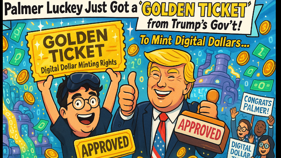 Palmer Lucky Just Got a "GOLDEN TICKET" from Trump's Gov't to Mint Digital Dollars…