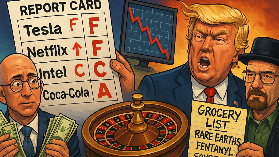 Report Card Roulette… Bezos Buffers… Trump Copies Walter White’s Grocery List
