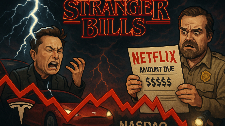 Final Tally: Tesla’s Voltage Drop Zaps the Nasdaq (-1.5%)... Netflix Premieres: Stranger Bills