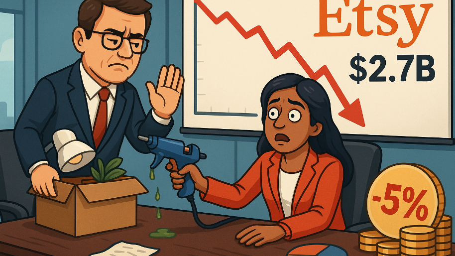 Etsy Crafts a -5% Drop After CEO Peaces Out… Hands New CEO Hot Glue Gun and $2.7B Mess