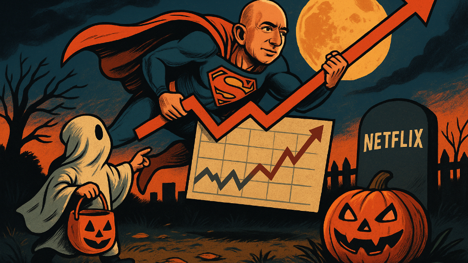 Final Tally: Trick or Treat Bezos Said “Beat”... Netflix DOW-nsizes