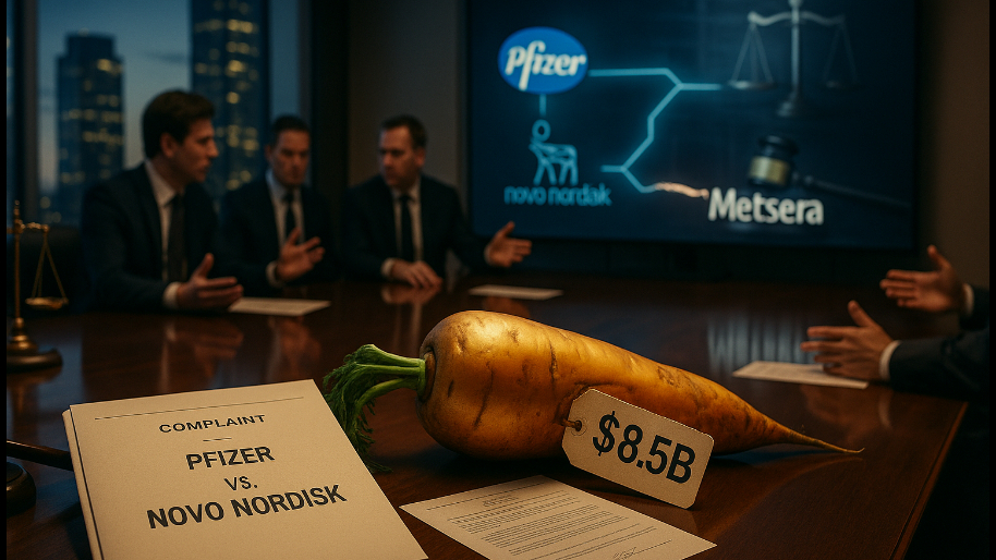 Pfizer Sues After Novo Nordisk’s Big Swingin’ $8.5B Carrot Swoons Rival GLP-1 Maker…