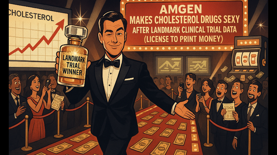 Amgen Makes Cholesterol Drugs Sexy AFTER Landmark Clinical Trial Data (License to Print Money)