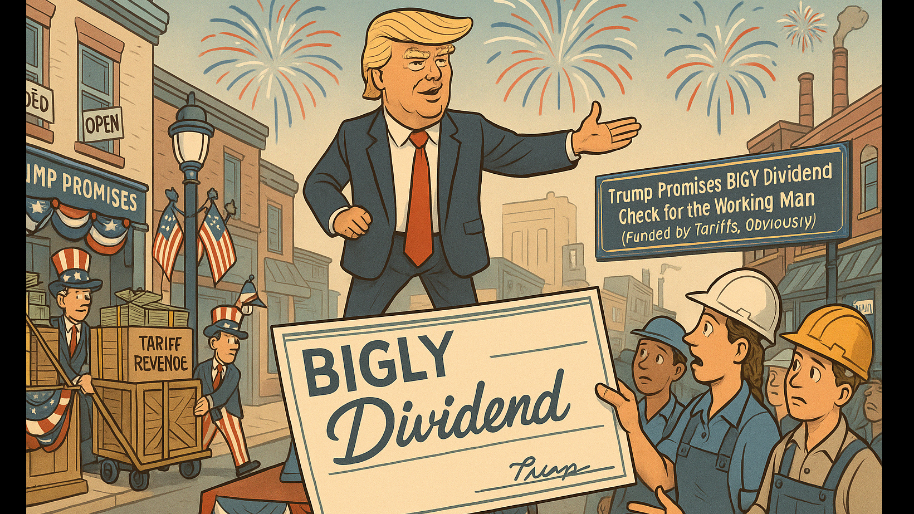 Trump Promises BIGLY Dividend Check for the Working Man (Funded by Tariffs, Obviously)