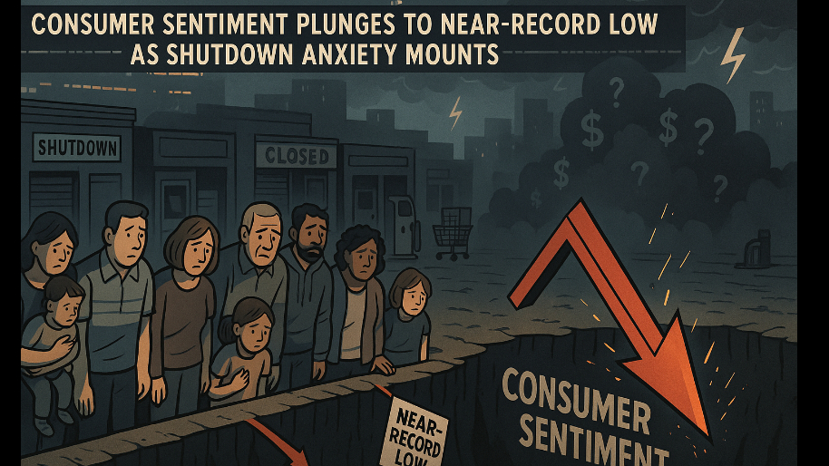 Consumer Sentiment Plunges to Near-Record Low as Shutdown Anxiety Mounts