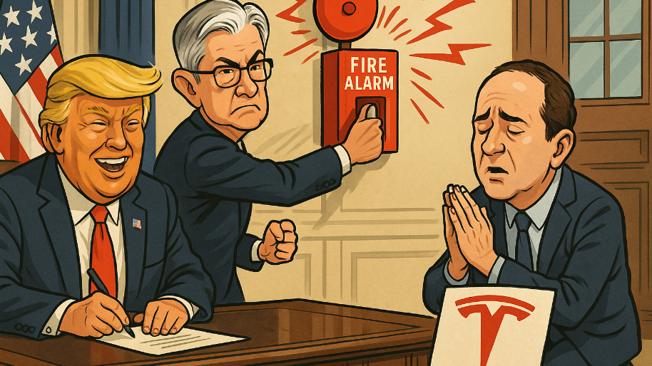 J-Pow Pulls the Fire Alarm at Trump’s Shutdown Party… Dan Ives Begins Full Tesla Prayer Circle