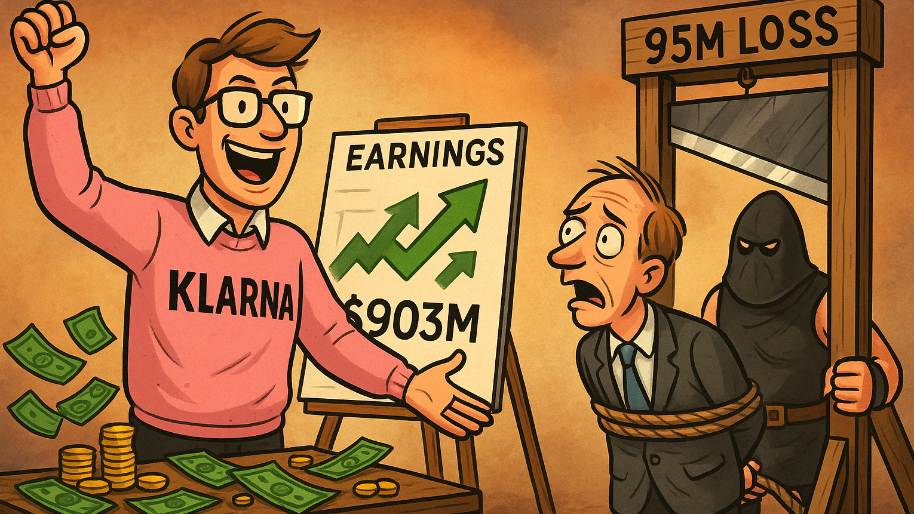 Klarna’s Earnings Party Ends with a Guillotine Scene After a $95M Loss Sparks a 7% Stock Slide